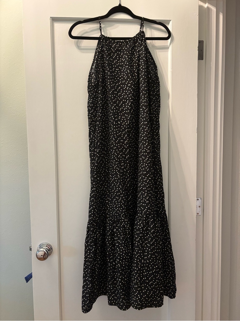 Banana Republic Black Dress with White Polka Dots